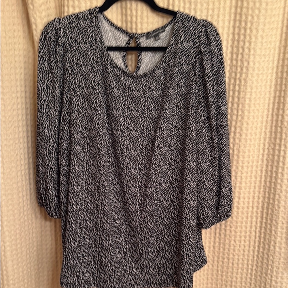 Blue Boxy 3/4 Sleeve Blouse